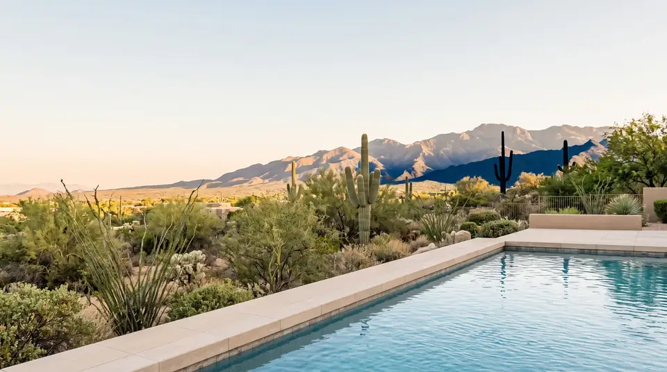 Pool overlooking the Sonoran Desert and Catalina foothills